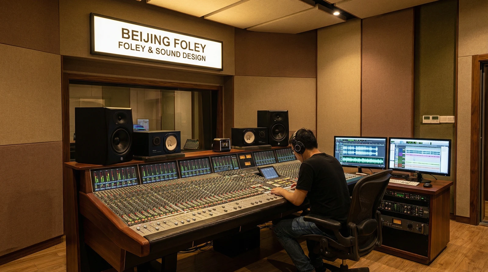 萝莉岛专业录音棚音效制作现场